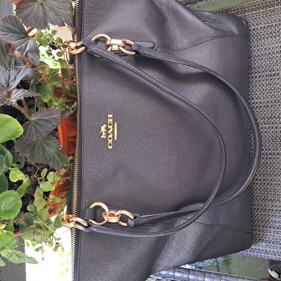 Coach Ava Navy Leather Shoulder/ Tote Excellent Condition - Picture 1 of 13